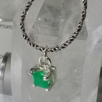1.40ct Colombian Emerald Pendant ( With Chain) 