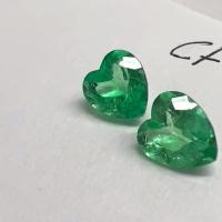 6.15 Ct. Colombian Emerald Pair ( Hearts) 