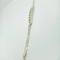 925 Silver Colombian 7 Emerald  Bracelet  