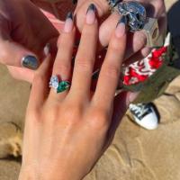 Megan Fox Replica Ring With Colombian Emerald & Zircon 