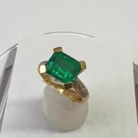 Colombian 2.0 Ct. Emerald & Diamond Gold Ring 