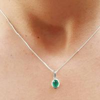 0.70ct. Colombian Emerald Pendant ( With Chain)