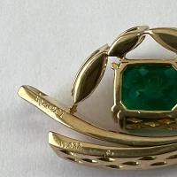 Colombian Emerald & Diamond Gold Pendant 