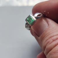 Lot of 10 Emerald Rings in Silver 950  ( Size 7.25 US)  30% Off Sale !