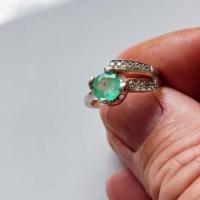 Lot of 10 Emerald Rings in Silver 950  ( Size 7.25 US)  30% Off Sale !