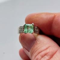 Lot of 10 Emerald Rings in Silver 950  ( Size 7.25 US)  30% Off Sale !