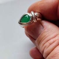 Lot of 10 Emerald Rings in Silver 950  ( Size 7.25 US)  30% Off Sale !