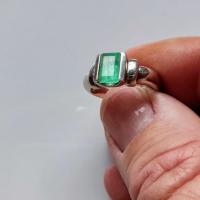 Lot of 10 Emerald Rings in Silver 950  ( Size 7.25 US)  30% Off Sale !