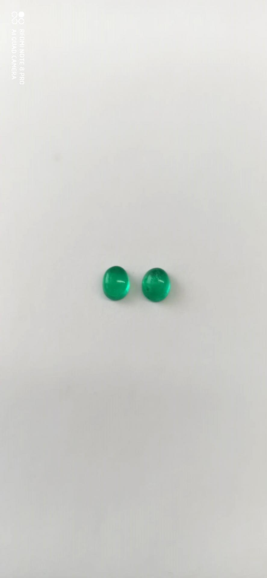 1.61  Colombian Emerald Cabochon Pair