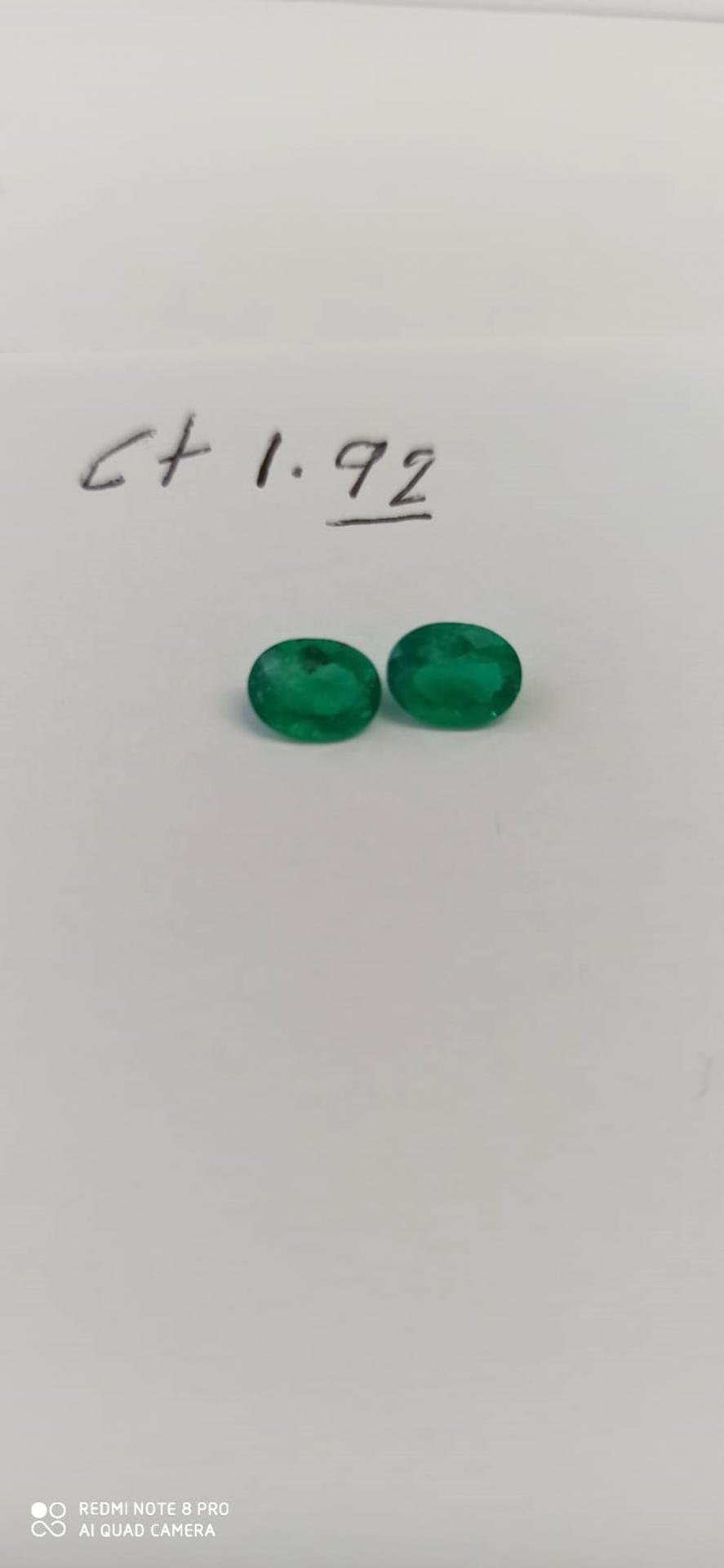 1.92 Ct. Colombian Emerald  Pair