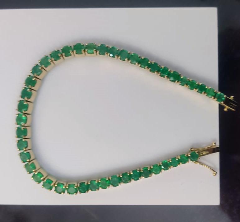 11ct Gold Colombian Emerald Bracelet