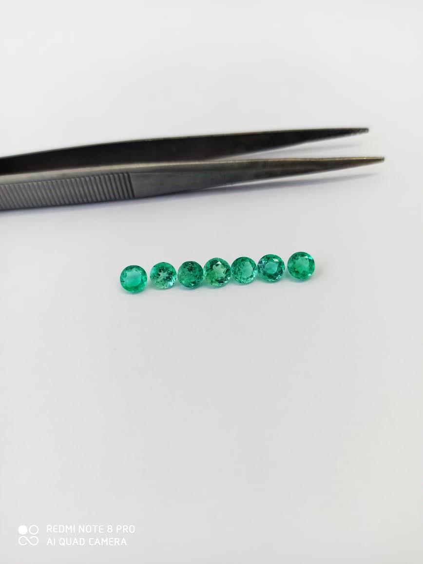 5mm 3ct Colombian Emerald Round's 