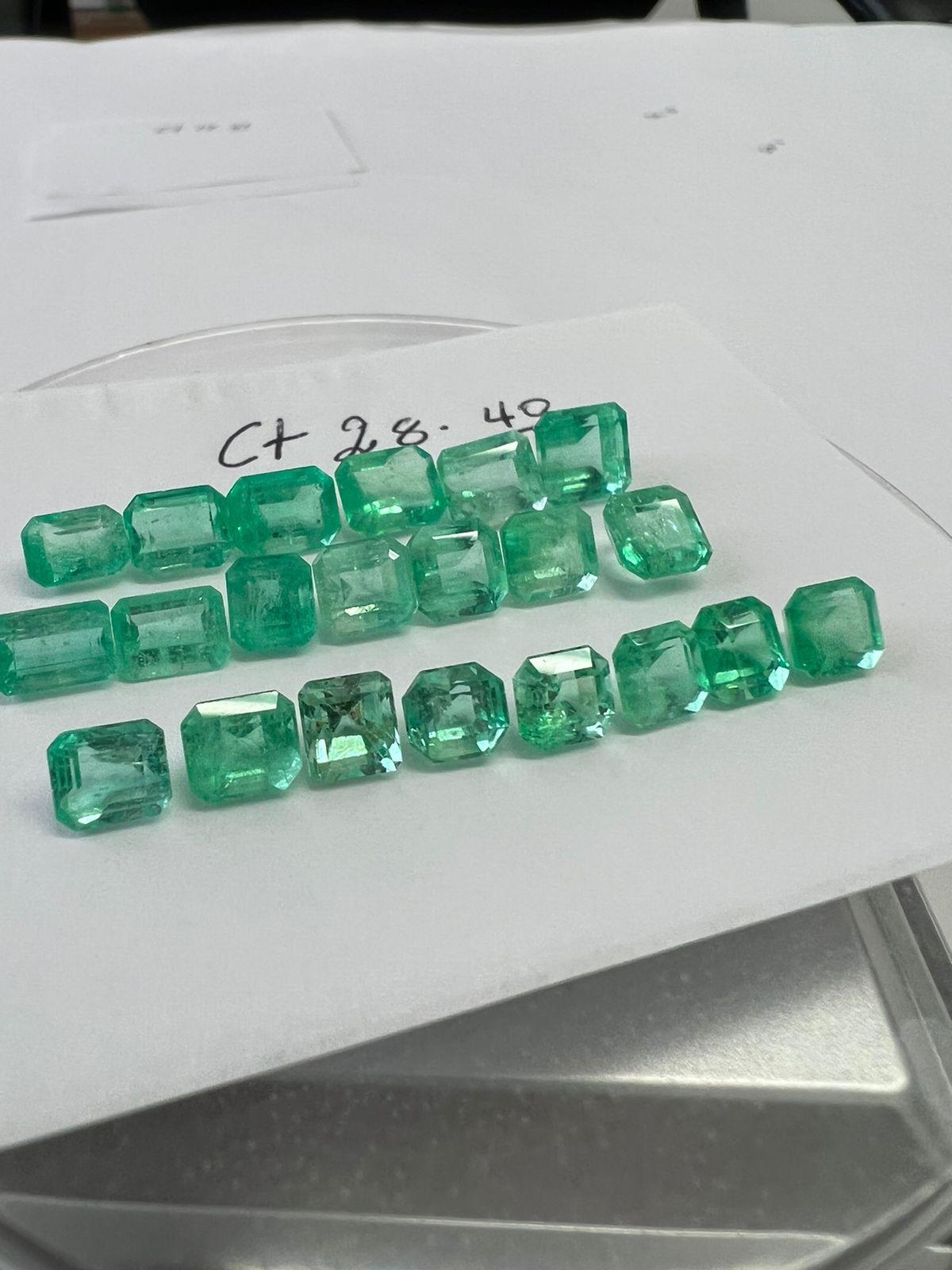 28.40 Ct.  Colombian Emerald Lot 