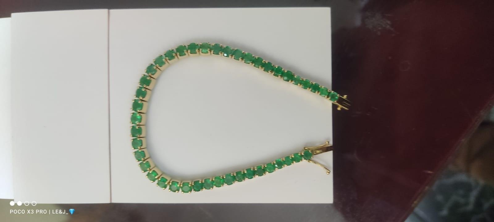 11ct Gold Colombian Emerald Bracelet