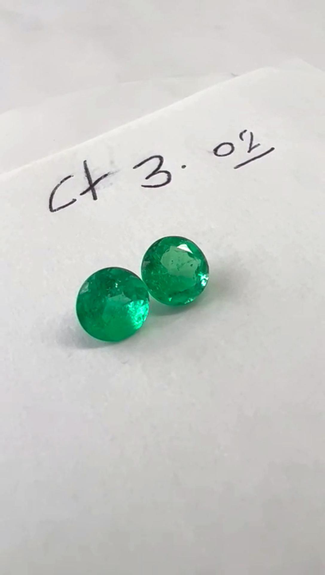 3.02 Ct. Colombian Emerald Pair ( Round)