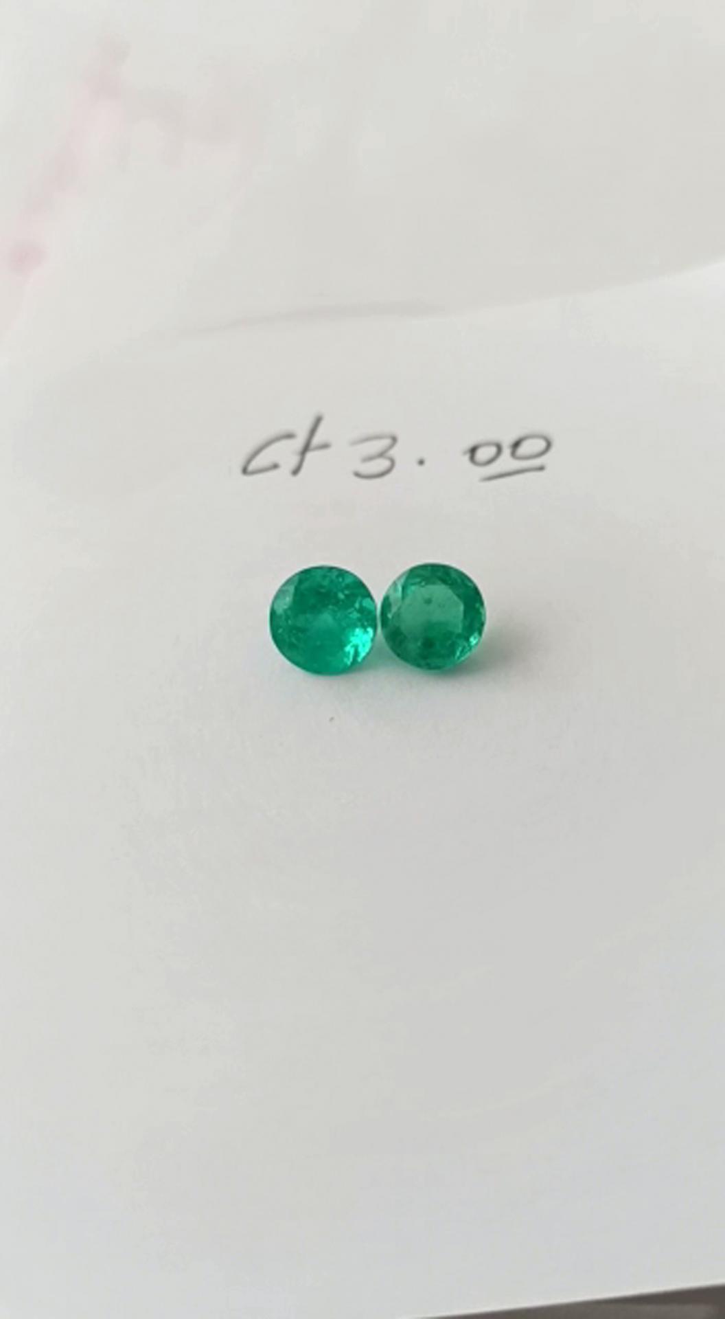 3.0 Ct. Colombian Emerald Pair Calibrated