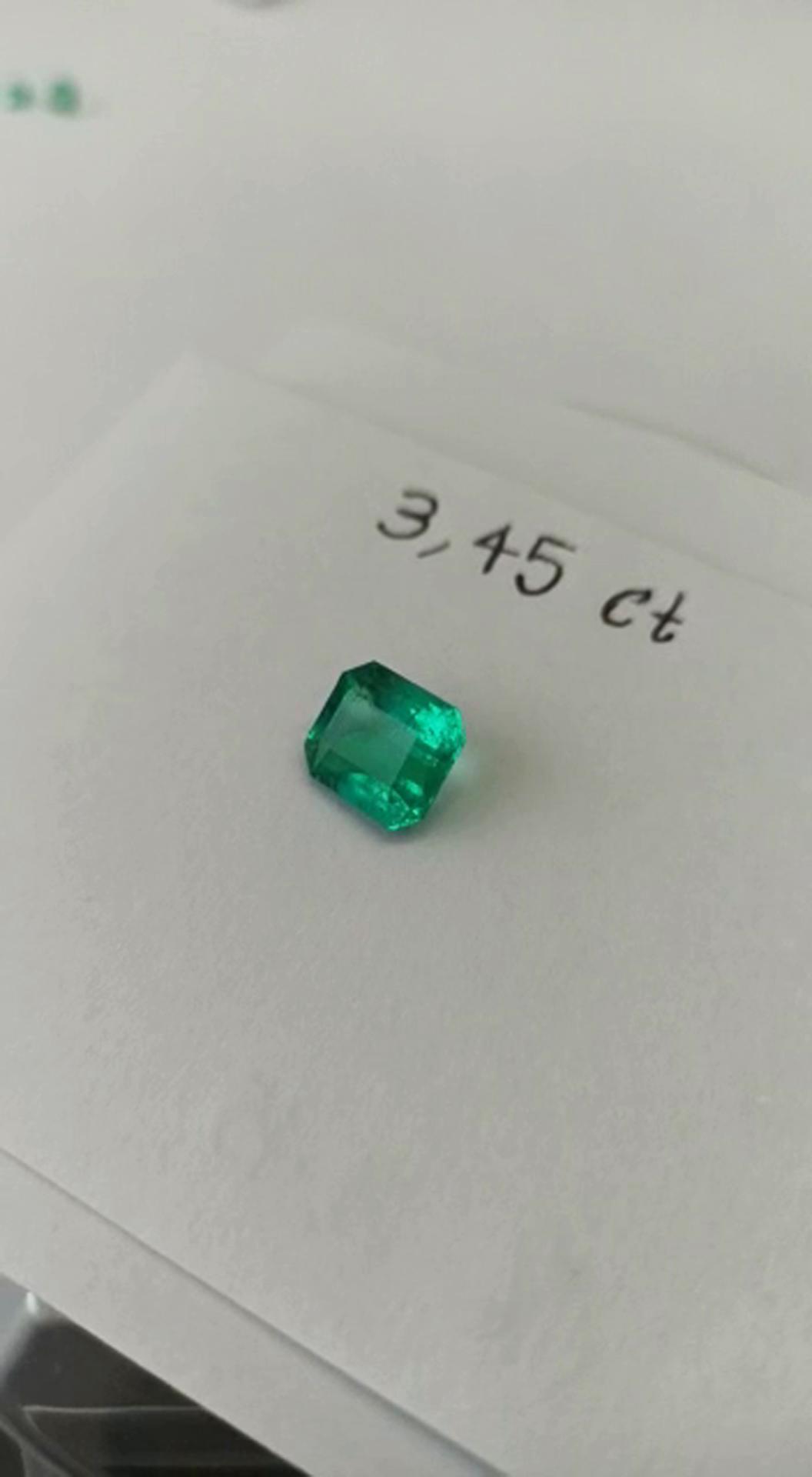 3.45ct Colombian Emerald Cut 