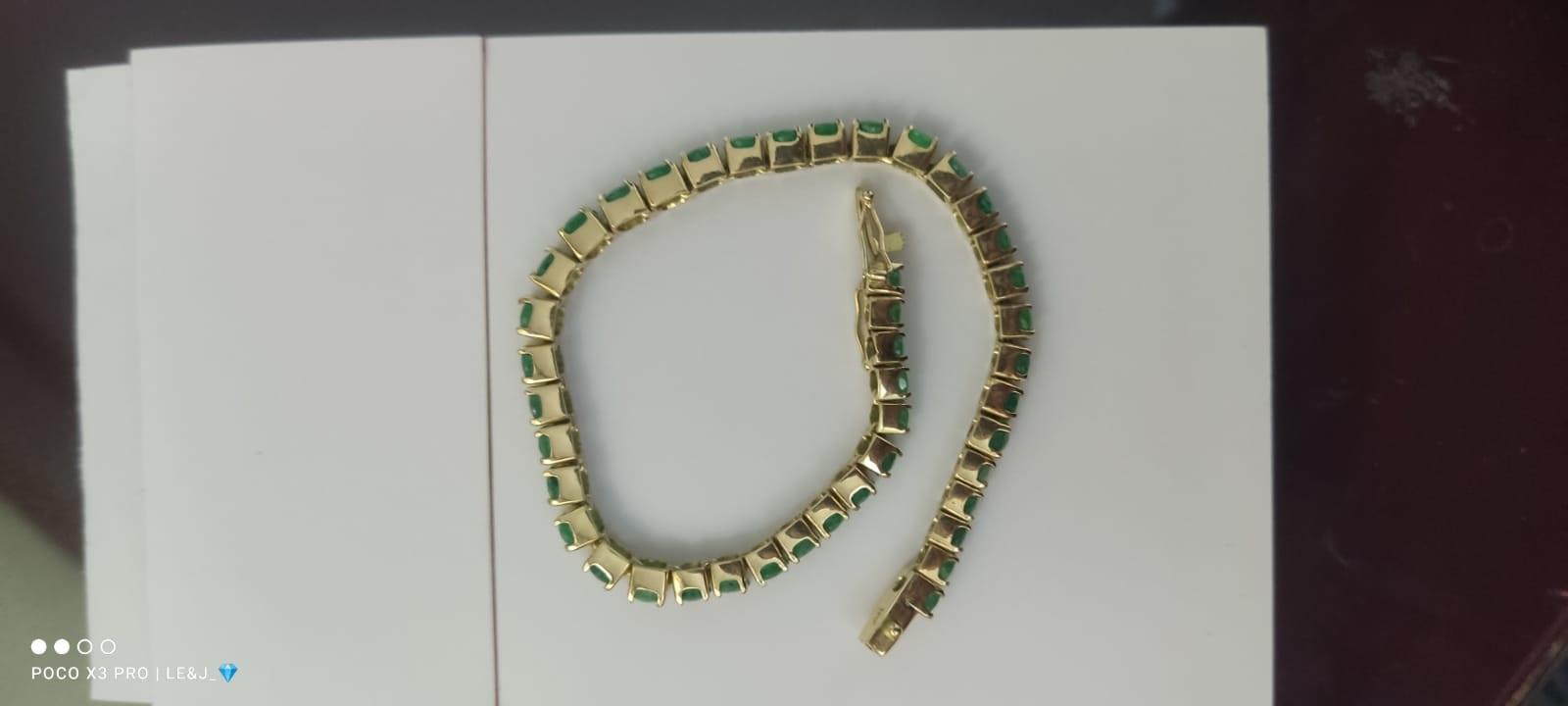 11ct Gold Colombian Emerald Bracelet