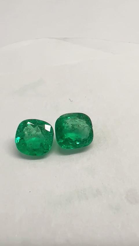 4.21ct Colombian Emerald Pair 