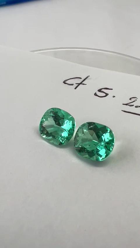 5.22  Ct.  Colombian Emerald Pair - Ovals  (Exceptional)