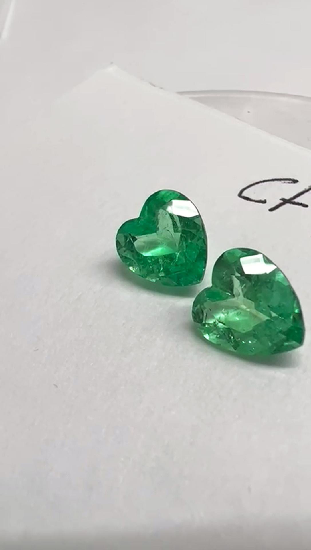 6.15 Ct. Colombian Emerald Pair ( Hearts) 