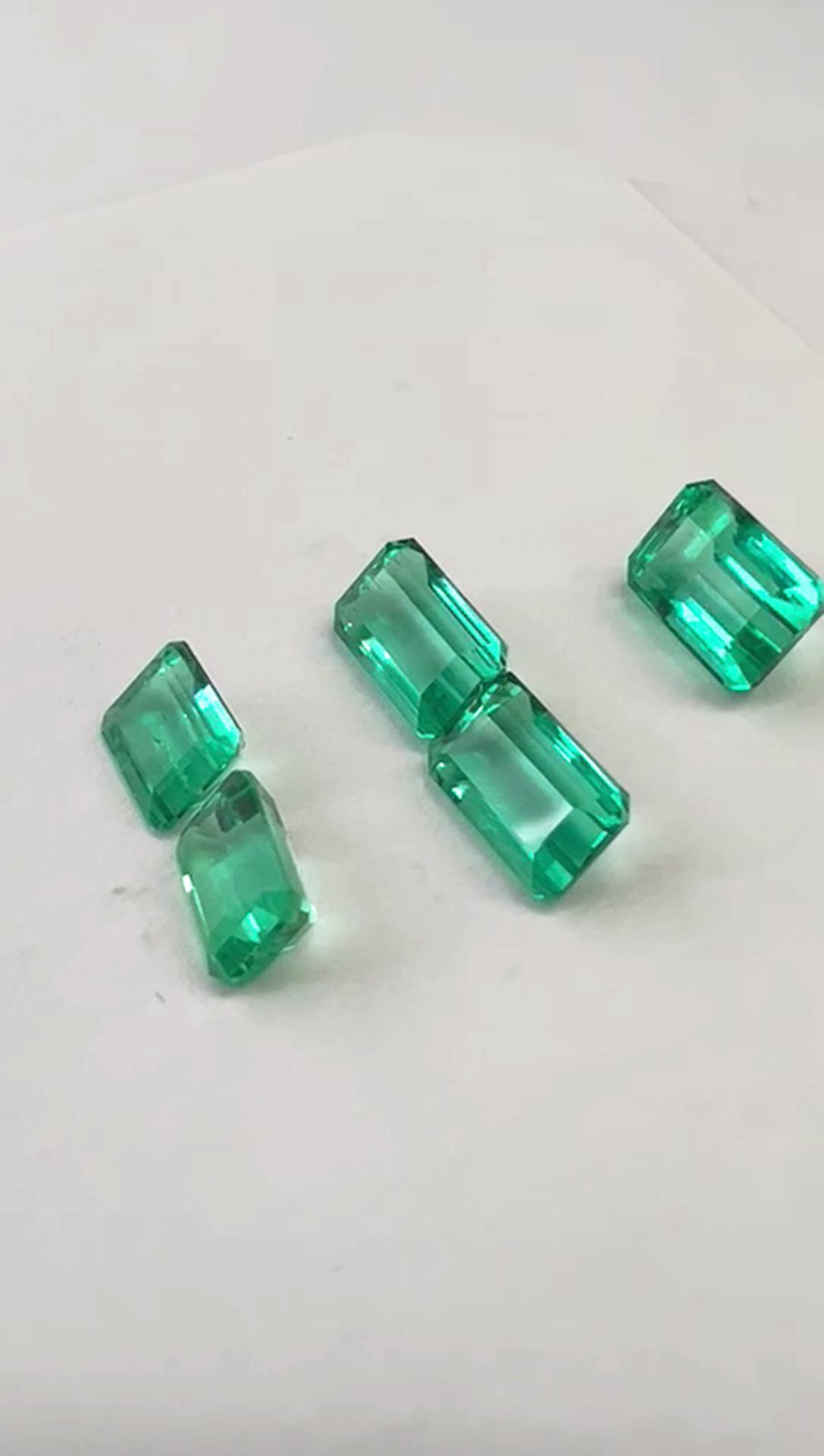 6.86 Ct.  Colombian Emerald Set (Exceptional - Untreated)  