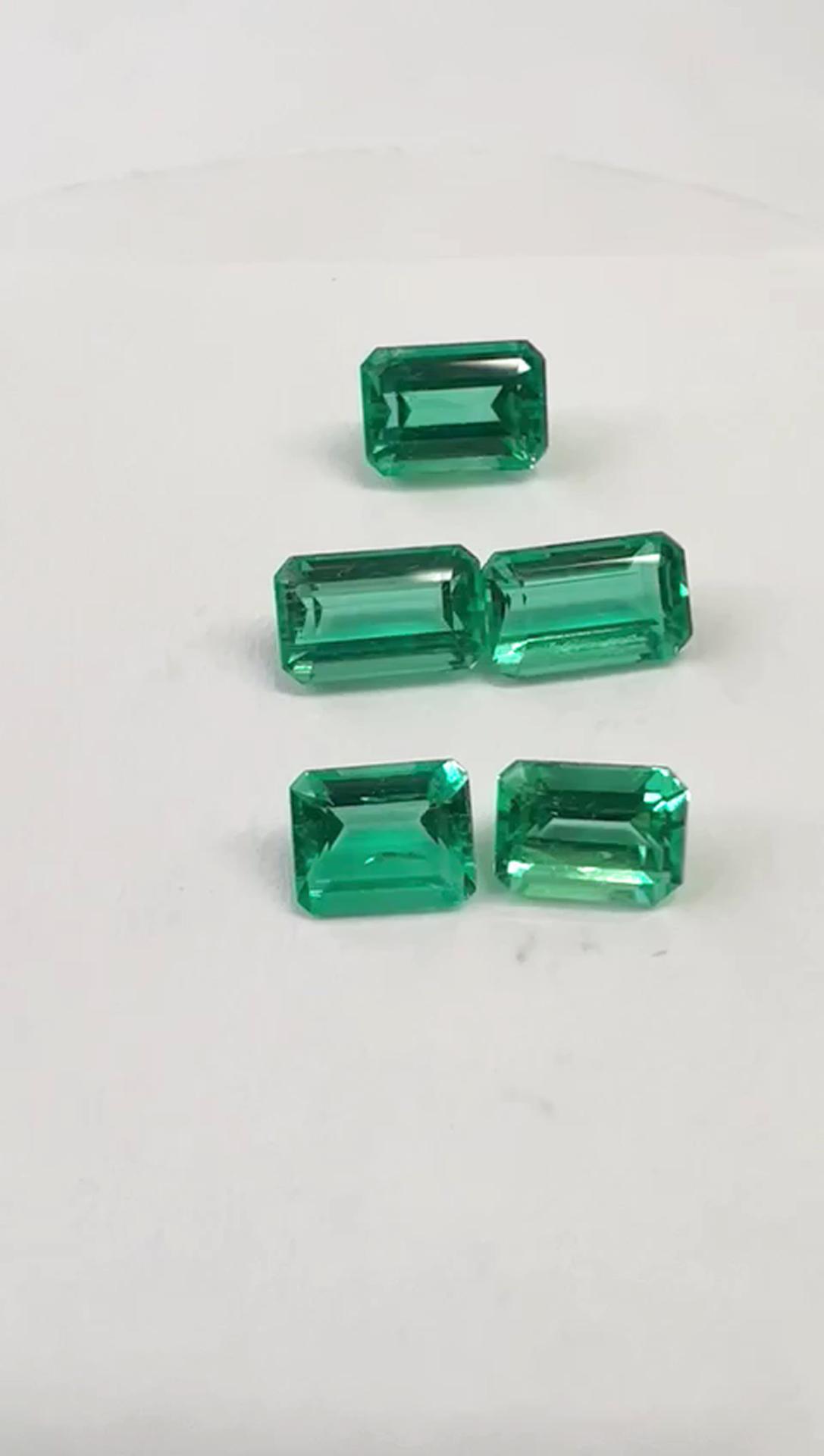 6.86 Ct.  Colombian Emerald Set (Exceptional - Untreated)  