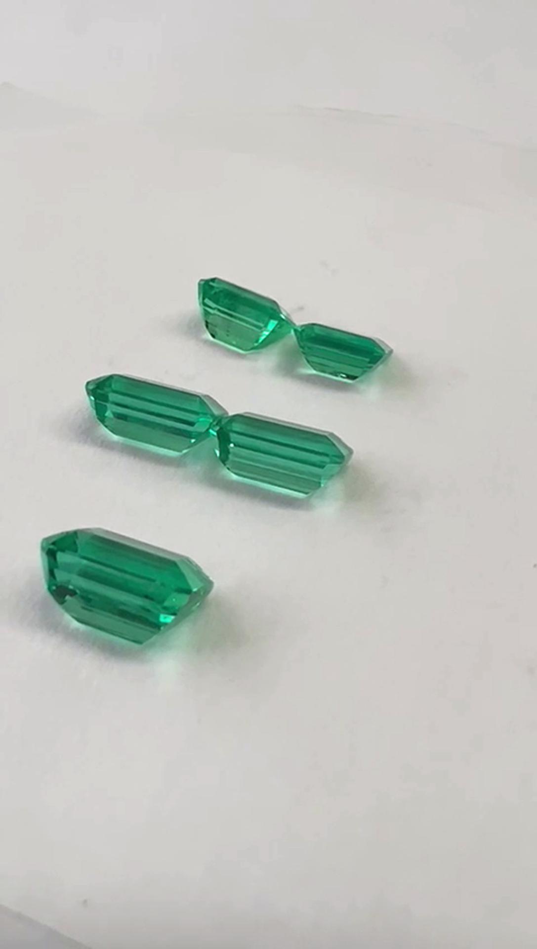 6.86 Ct.  Colombian Emerald Set (Exceptional - Untreated)  