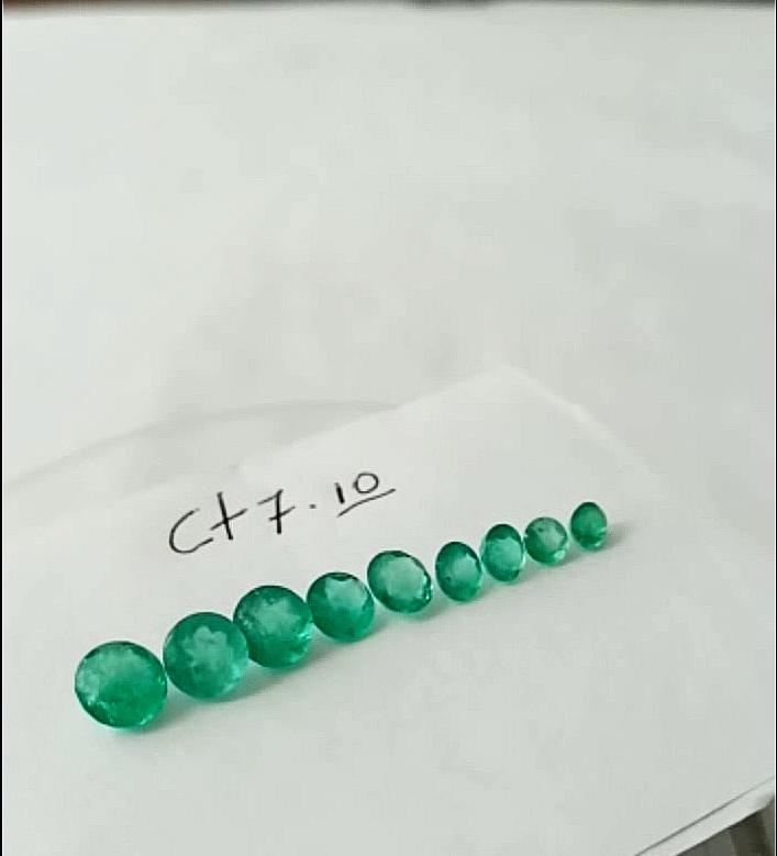 7.10 Ct. Colombian Emerald Set (Tapered) 