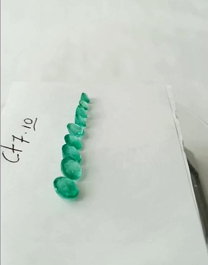 7.10 Ct. Colombian Emerald Set (Tapered) 