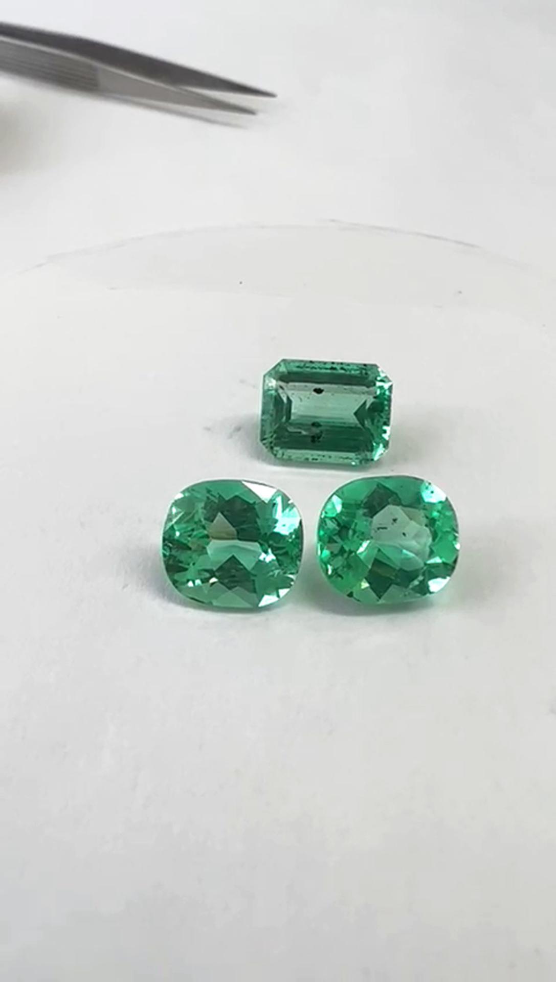 8.09 Ct. Colombian Emerald Set 