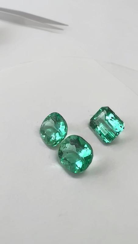 8.09 Ct. Colombian Emerald Set 