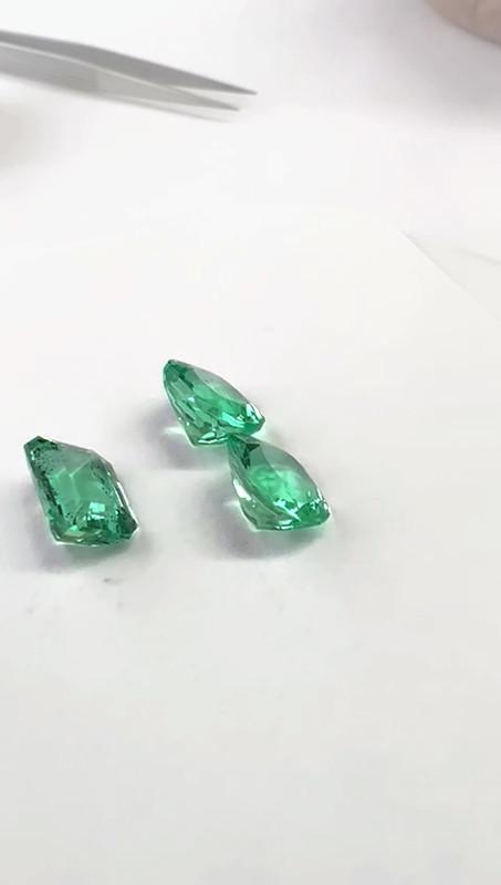 8.09 Ct. Colombian Emerald Set 