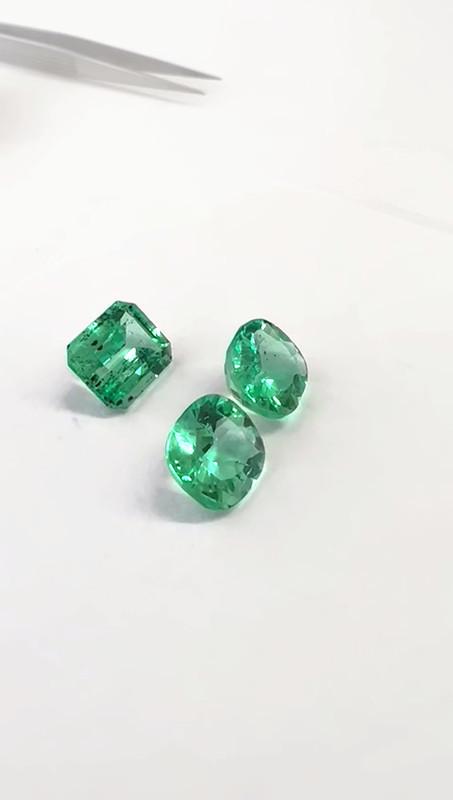 8.09 Ct. Colombian Emerald Set 