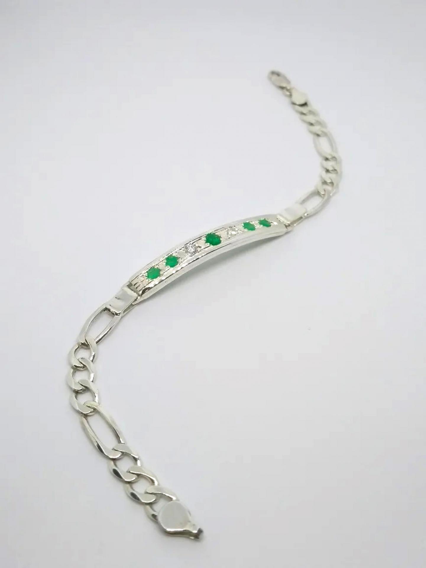 925 Silver Colombian Emerald Bracelet 