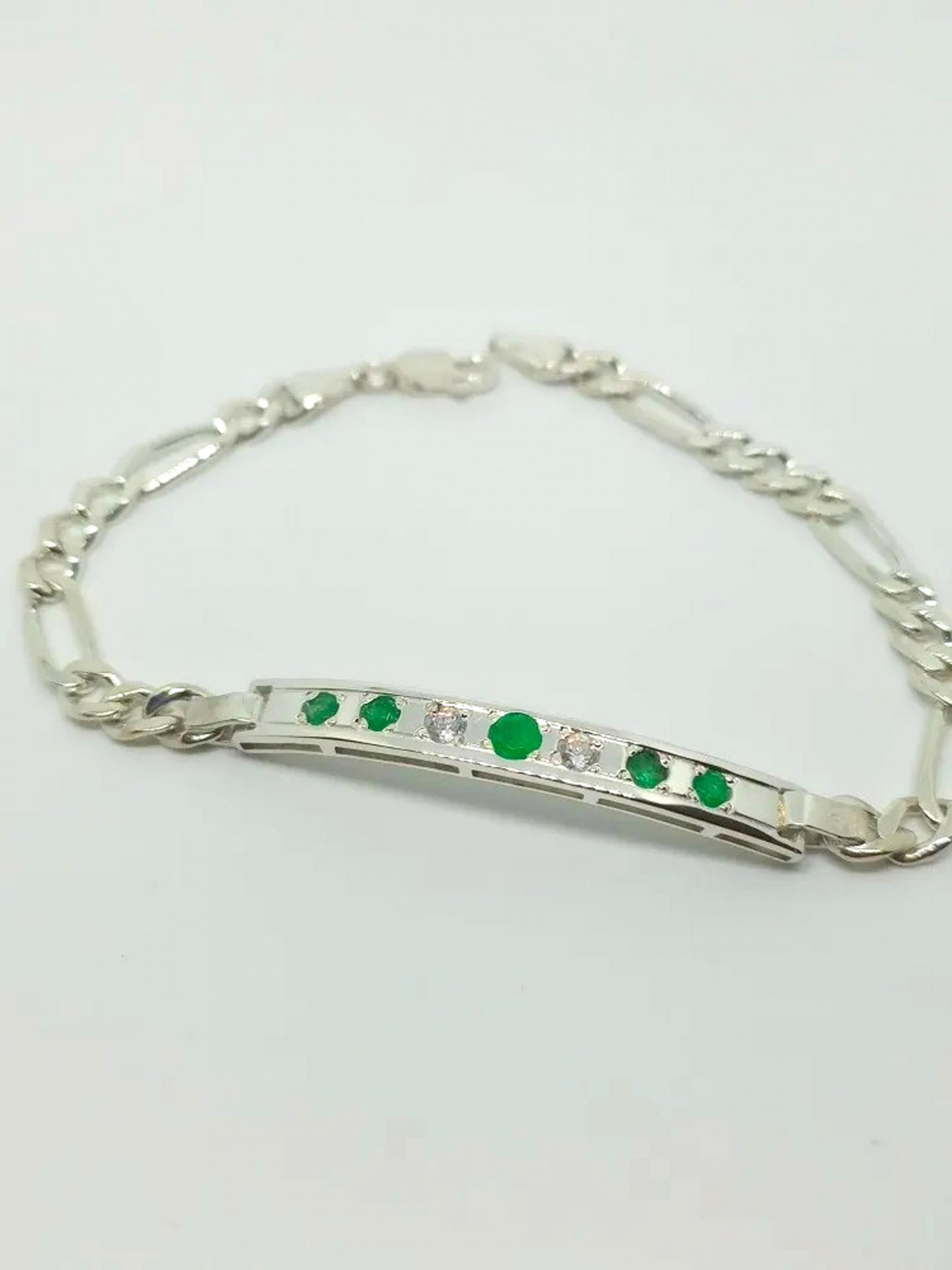 925 Silver Colombian Emerald Bracelet 