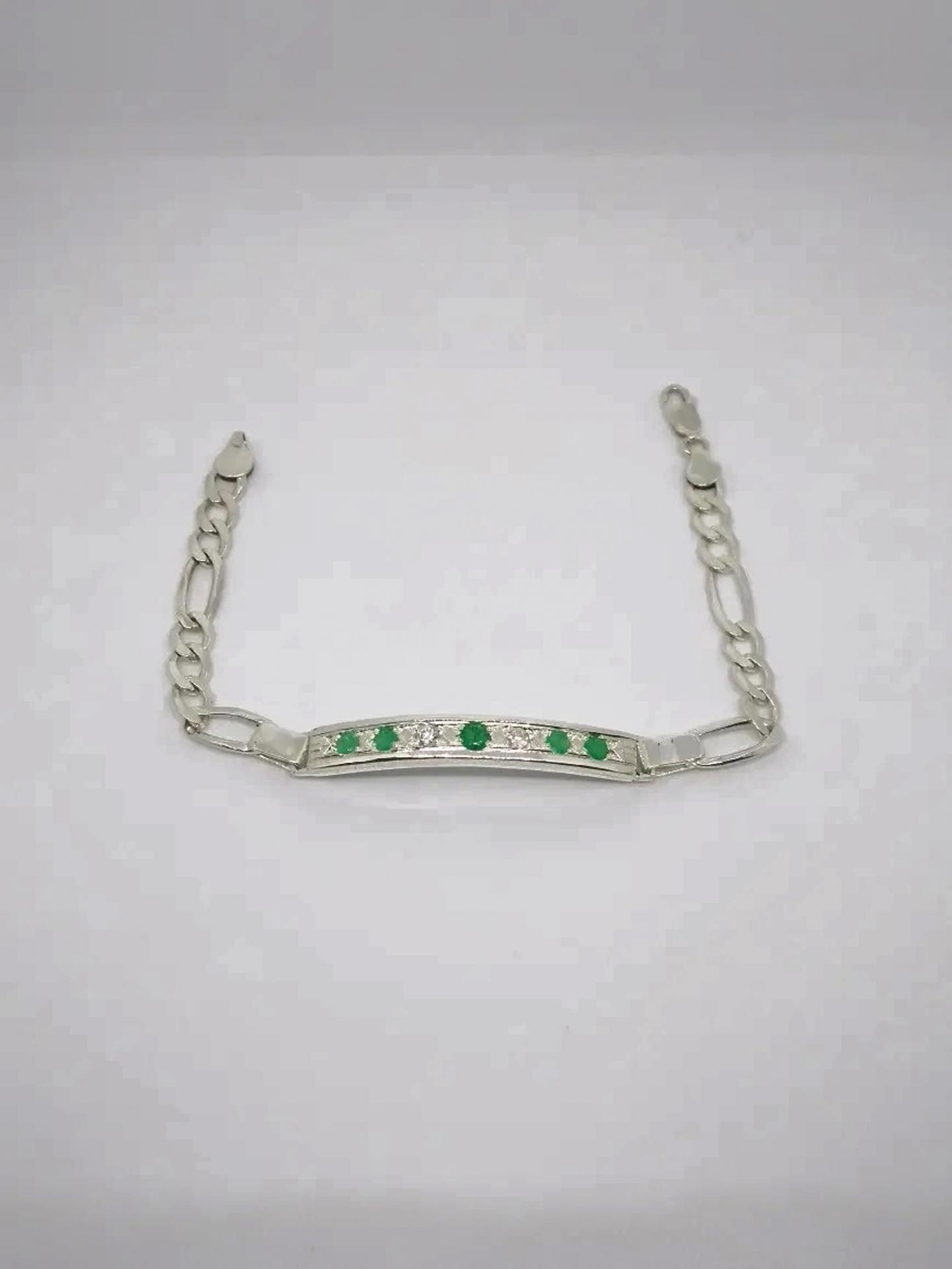 925 Silver Colombian Emerald Bracelet 