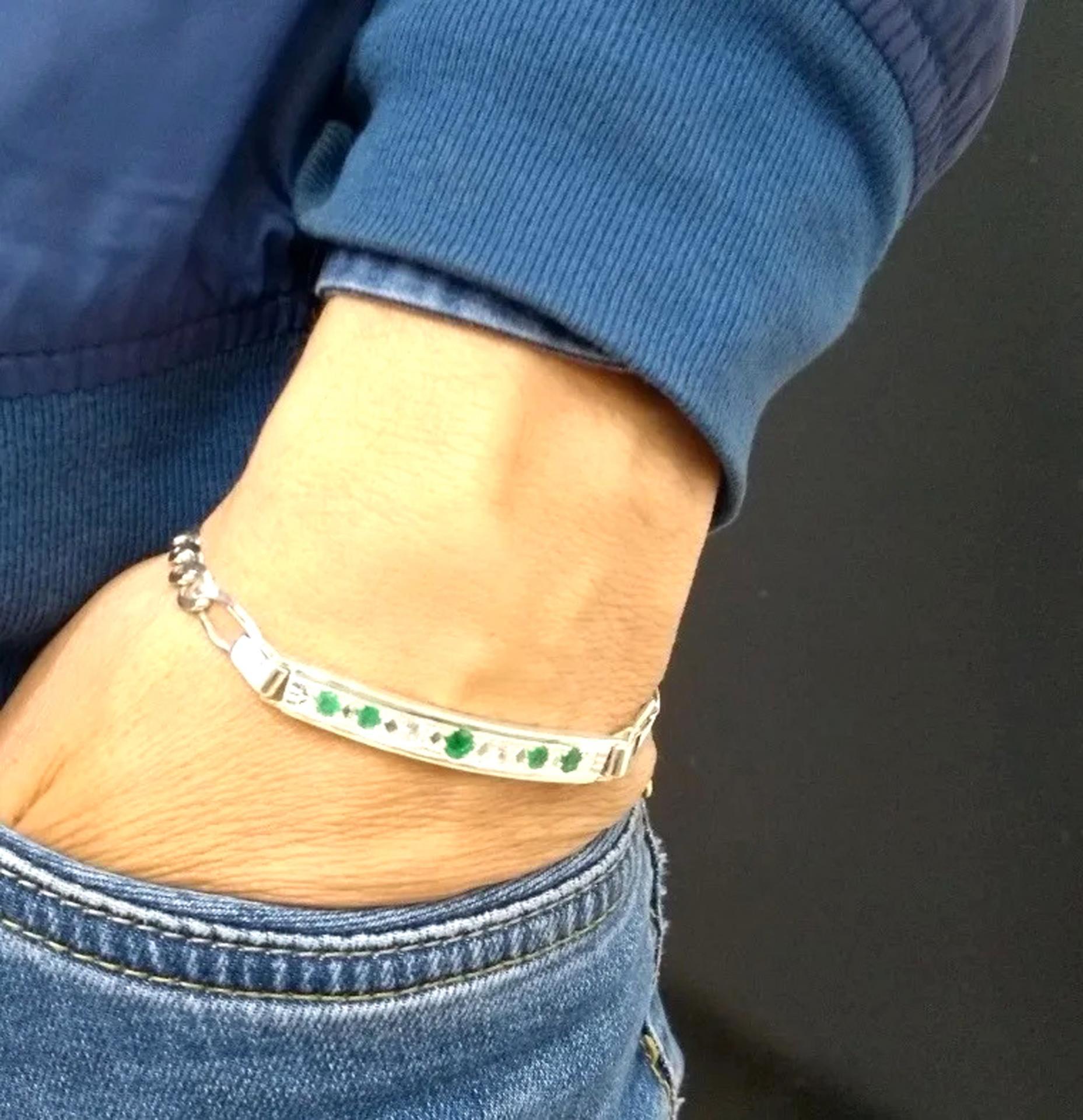 925 Silver Colombian Emerald Bracelet 