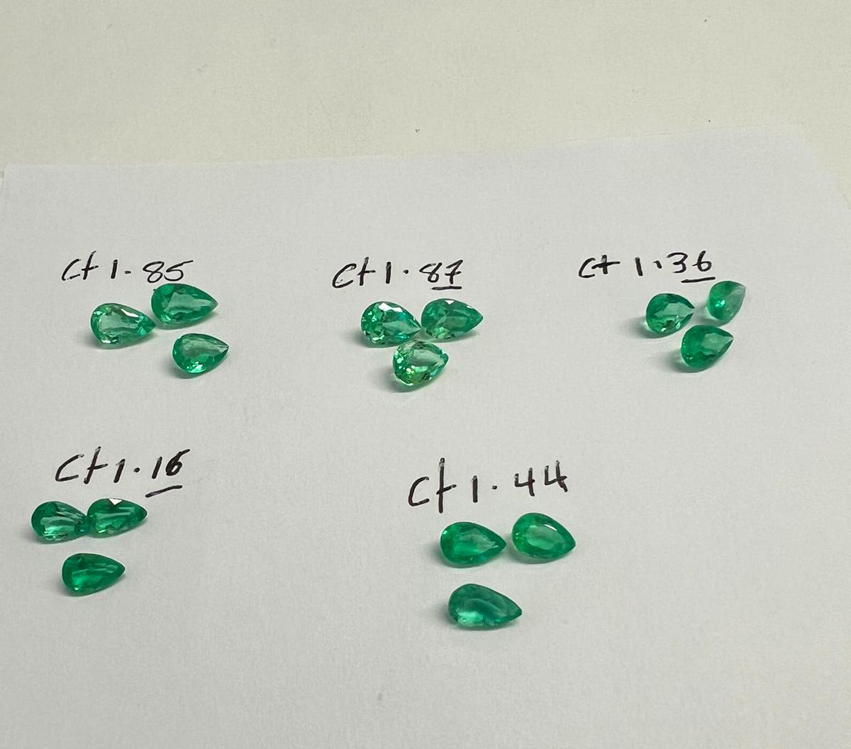 Colombian Emerald Teardrop Sets