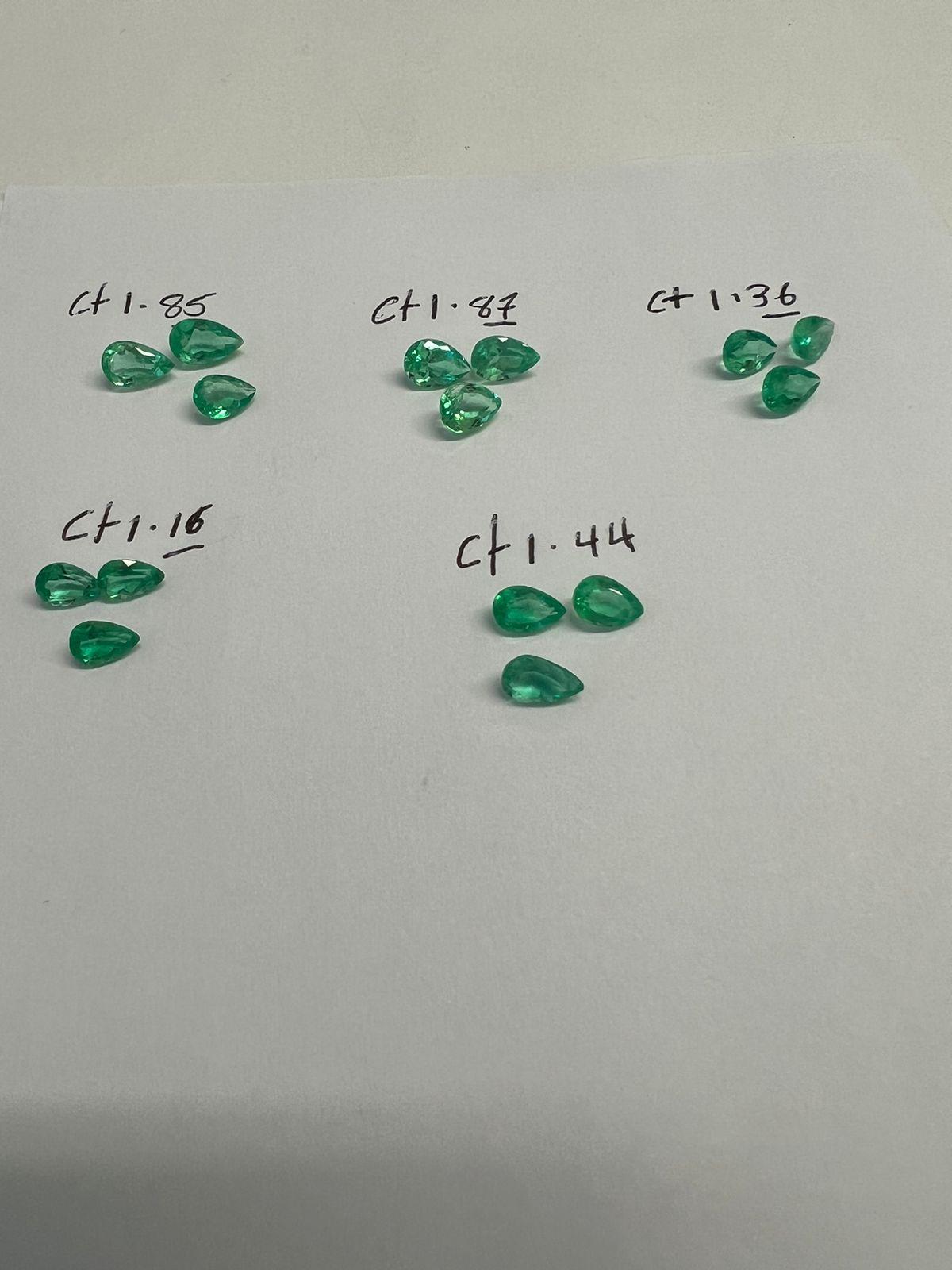 Colombian Emerald Teardrop Sets