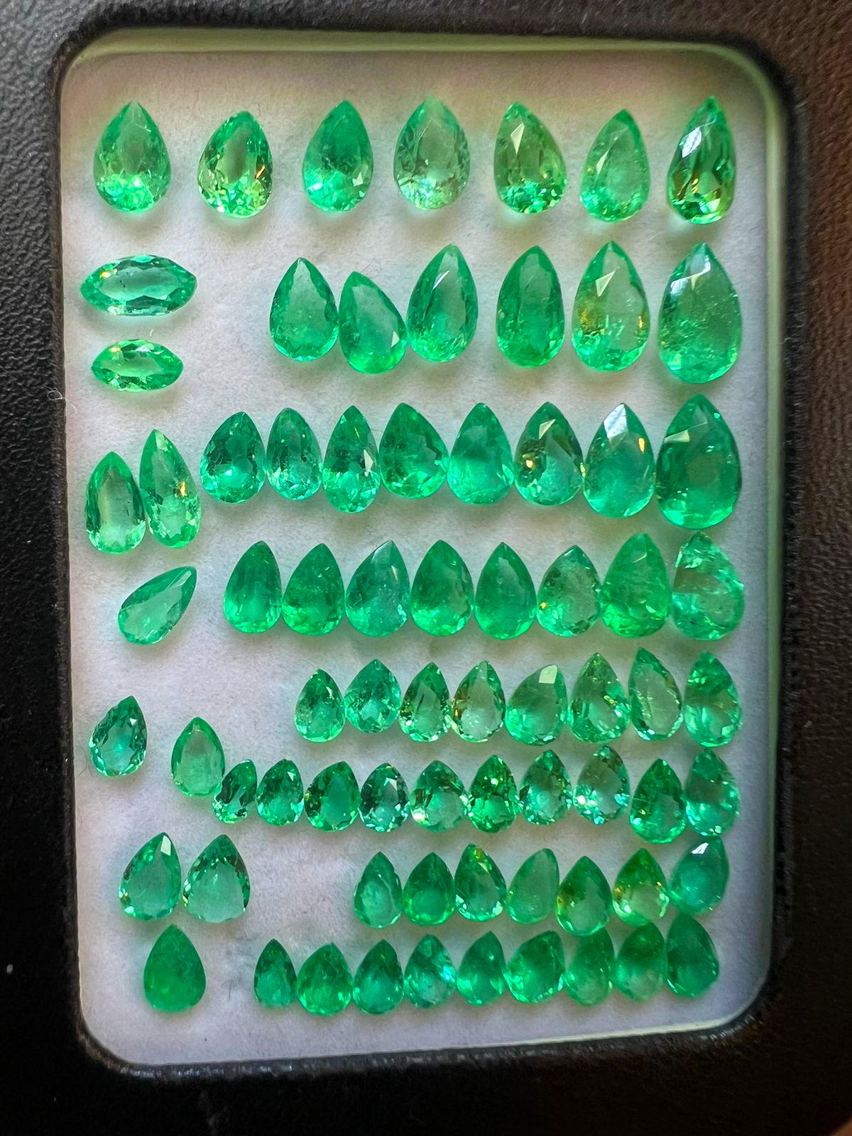 Colombian Emerald Teardrop Sets