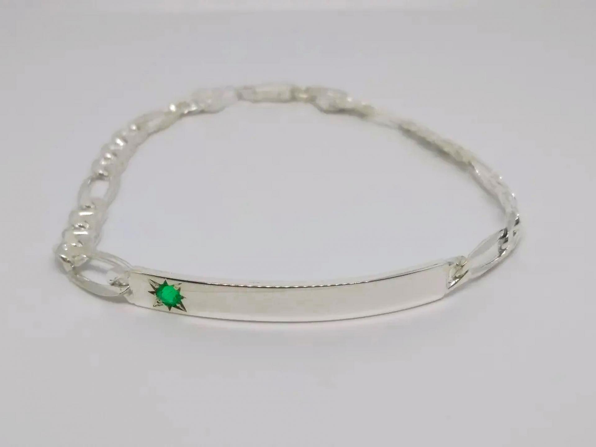 925 Silver Emerald Bracelet with Emerald 