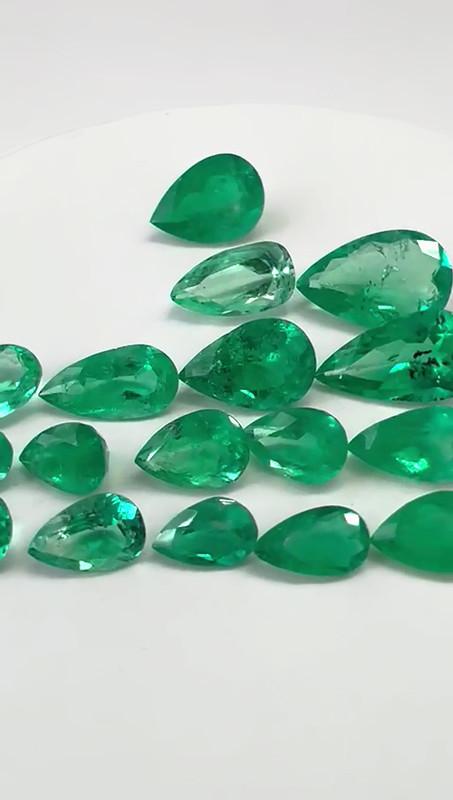 Colombian Emerald Lot Teardrop Cut 