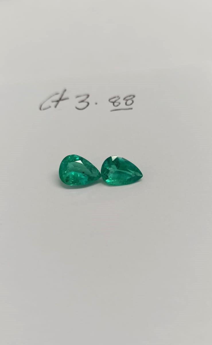 3.88ct Colombian Emerald Pair 