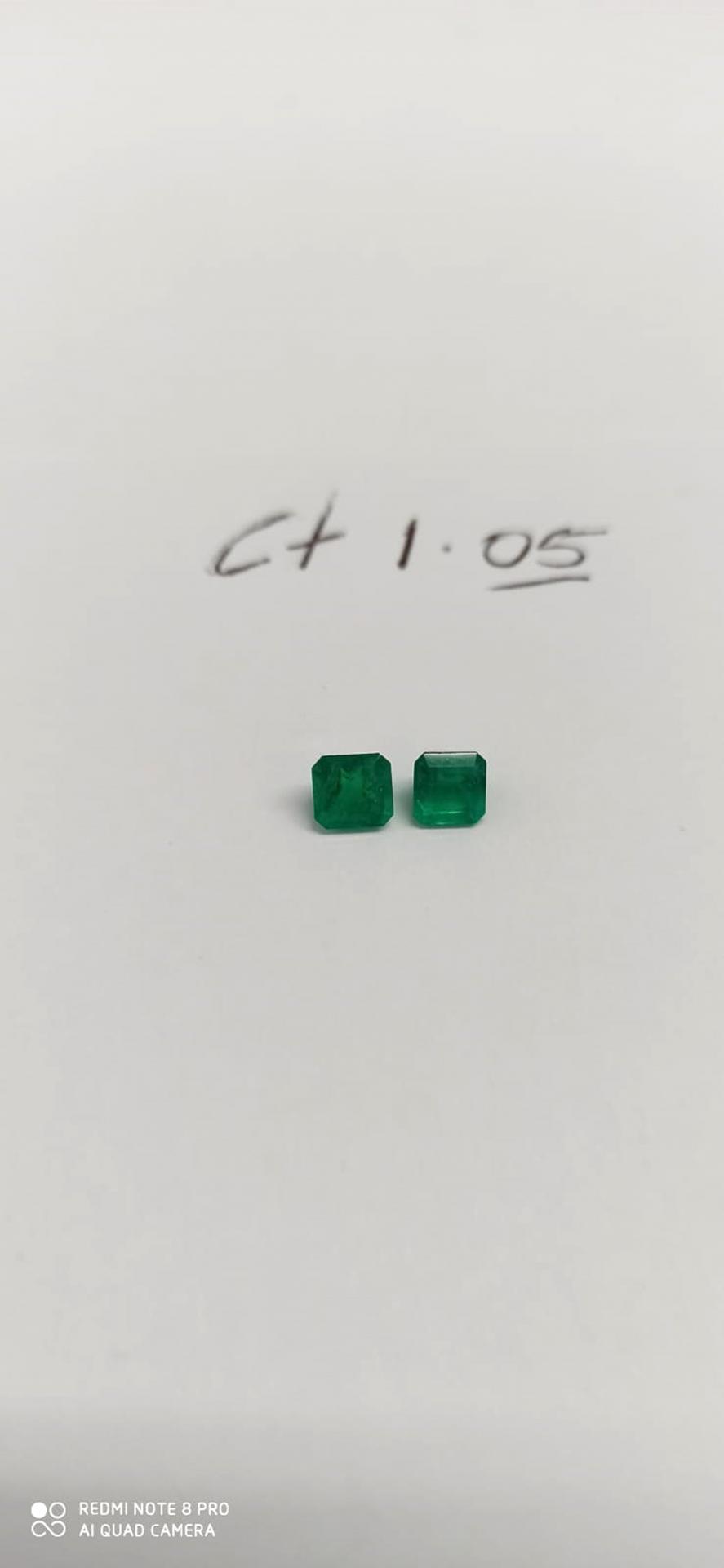 1.05ct Colombian Emerald Pair 