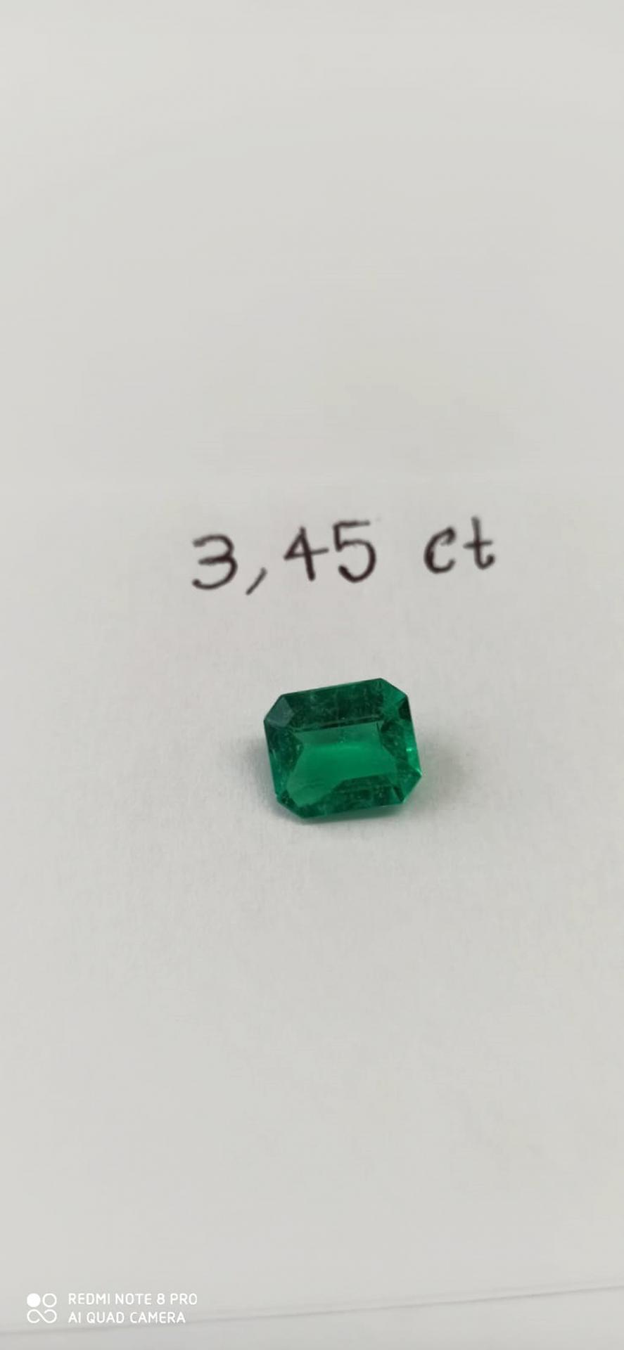 3.45ct Colombian Emerald Cut 