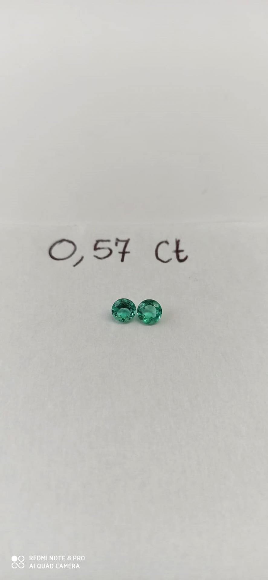 0.57ct Colombian Emerald Round Pair 