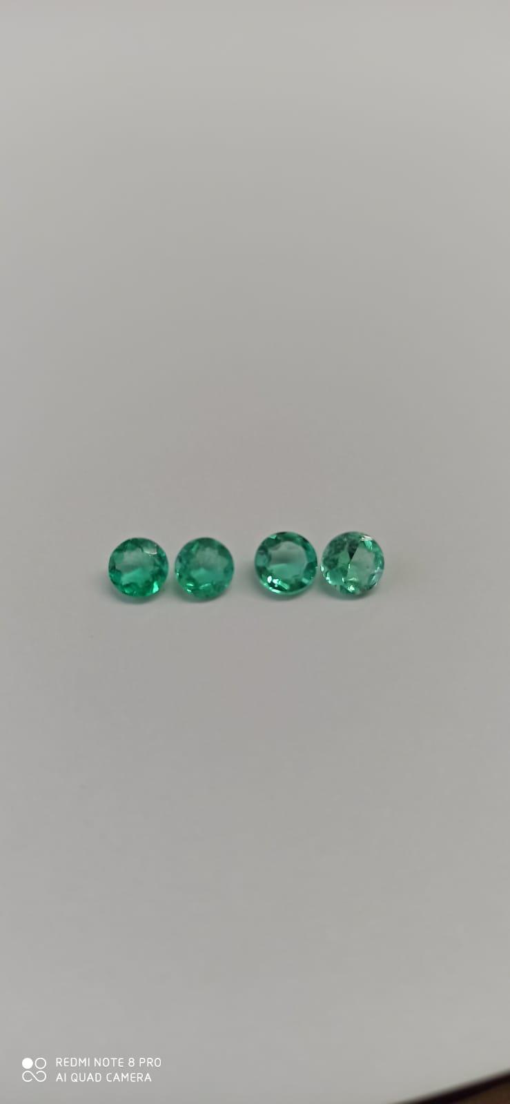 5mm Round Cut Colombian Emeralds 