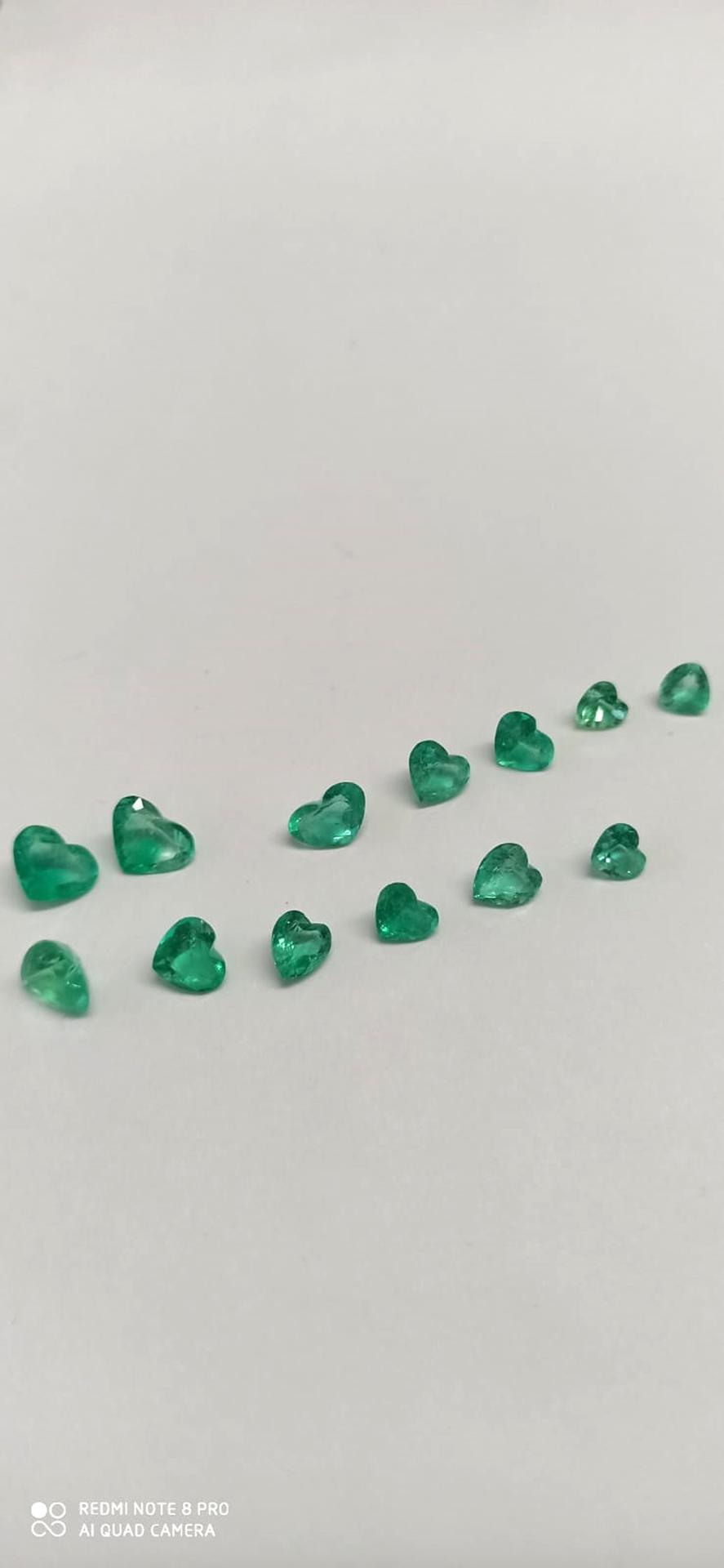 15.0  Ct. Colombian Emerald Hearts Lot 