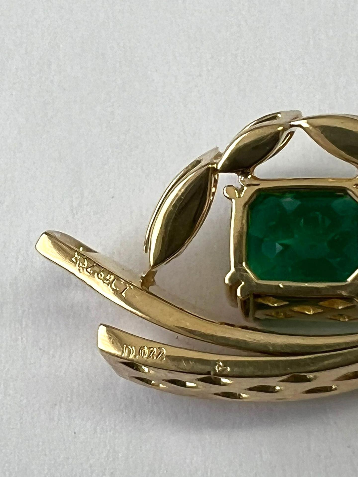 Colombian Emerald & Diamond Gold Pendant 